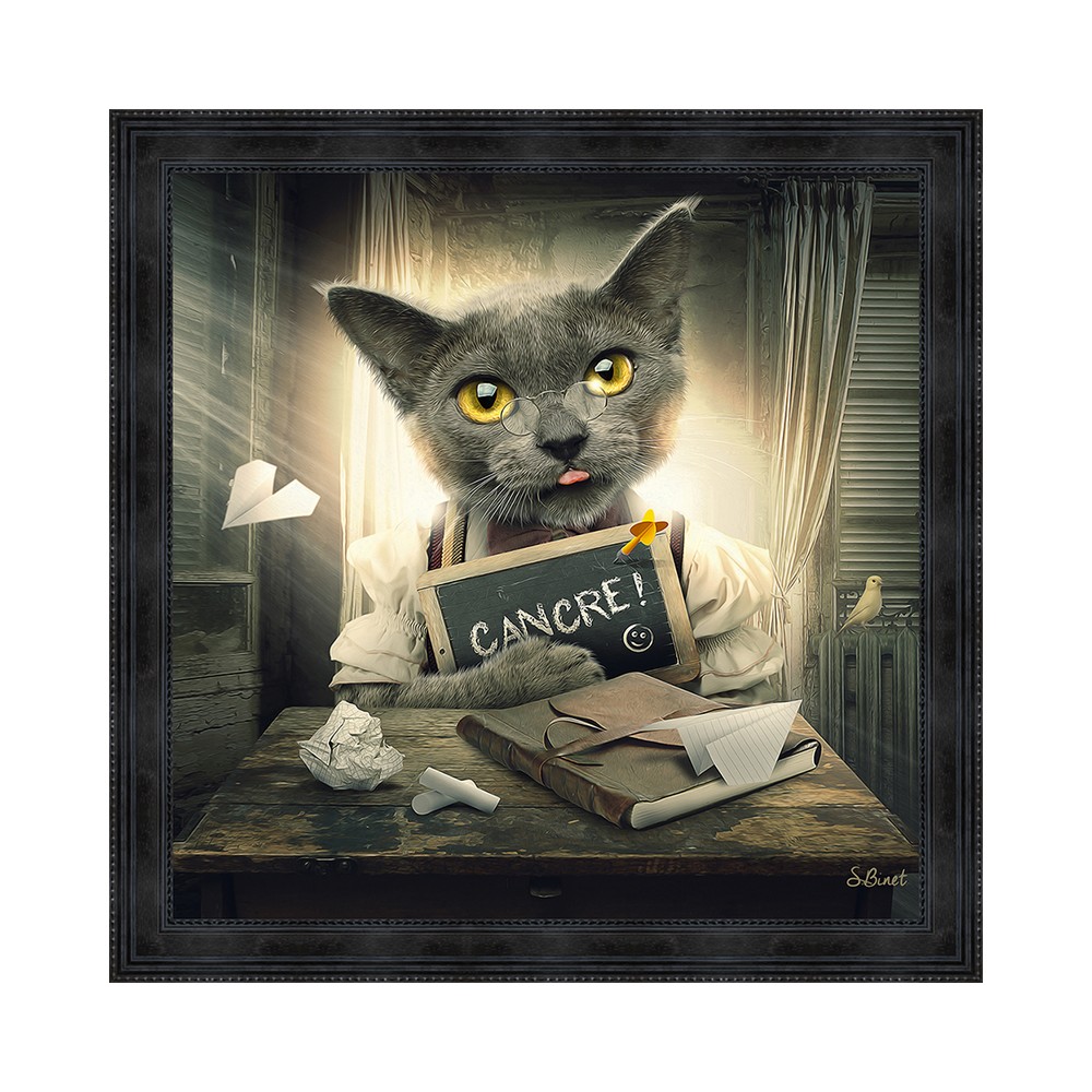 Cadre Chat Cancre Ecole Sylvain Binet – Image 2