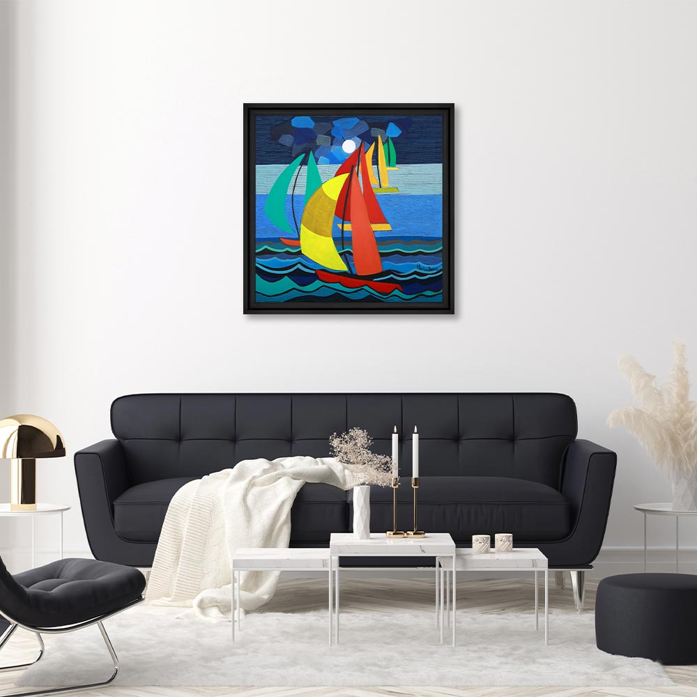 Tableau Gonnin Voiliers en Mer 88x88cm – Image 2