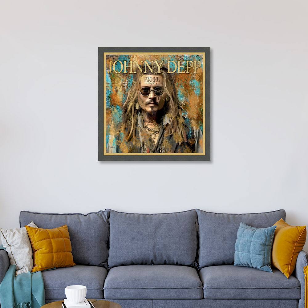 Cadre Johnny Depp Romaric Doré 73x73cm – Image 2