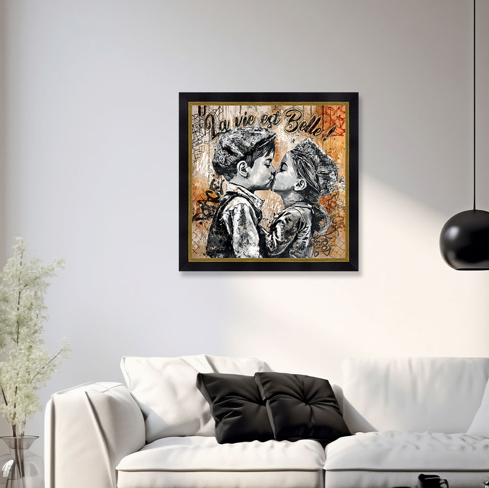 Tableau Romaric le Bisous Doré 93x93cm – Image 2