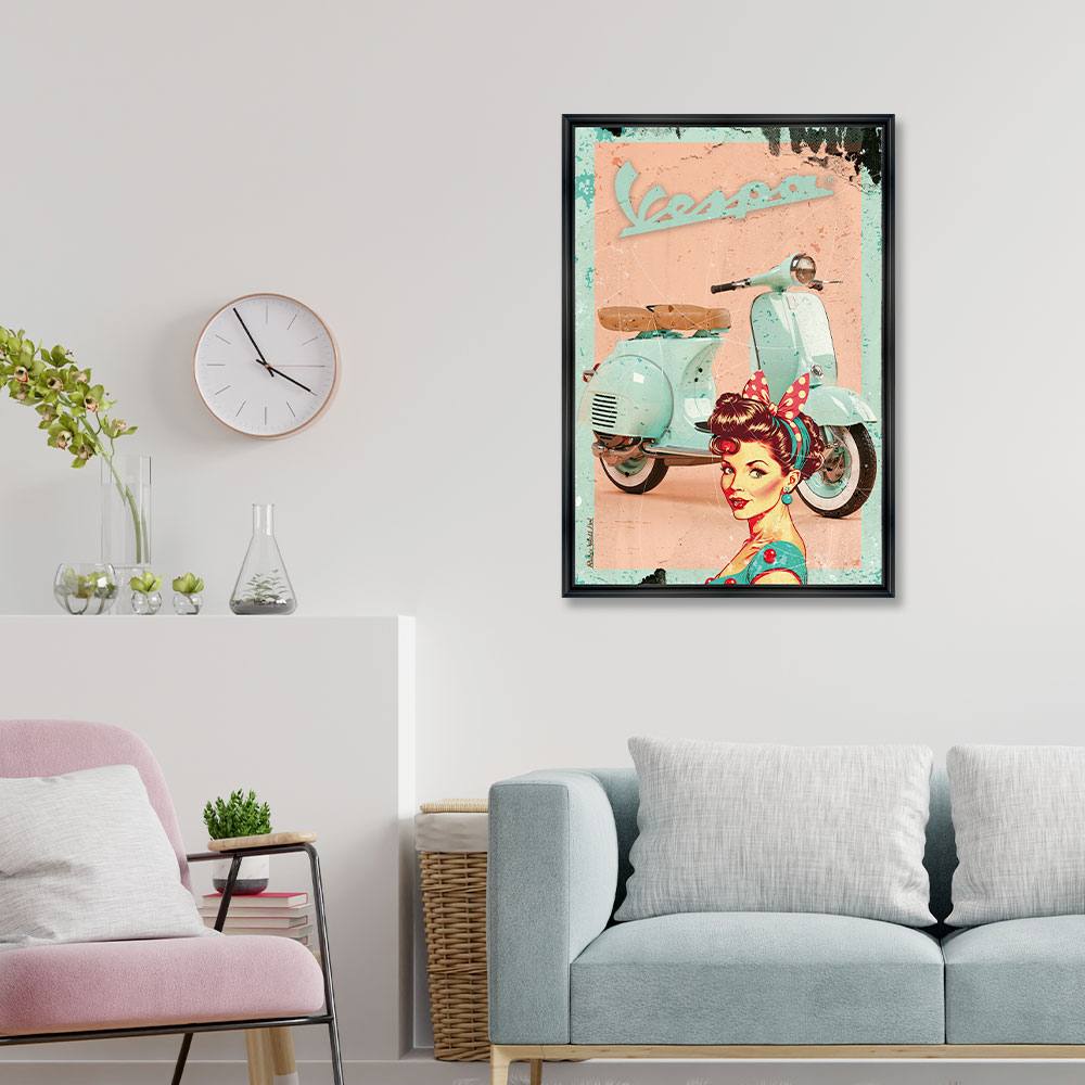 Tableau Rétro Vespa de Rubix 48x68cm – Image 2