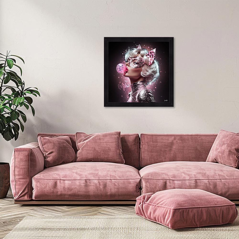 Tableau Sarah B Chrome Cat 91x91cm – Image 2