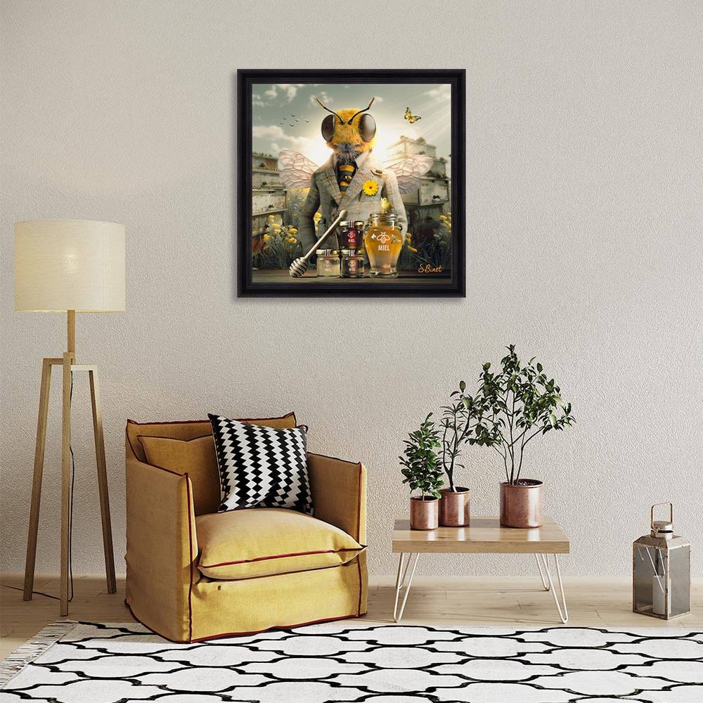 Tableau Abeille Sylvain Binet 93x93cm – Image 2