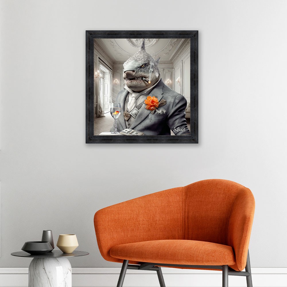 Cadre Requin Luxury Sylvain Binet 73x73cm – Image 2