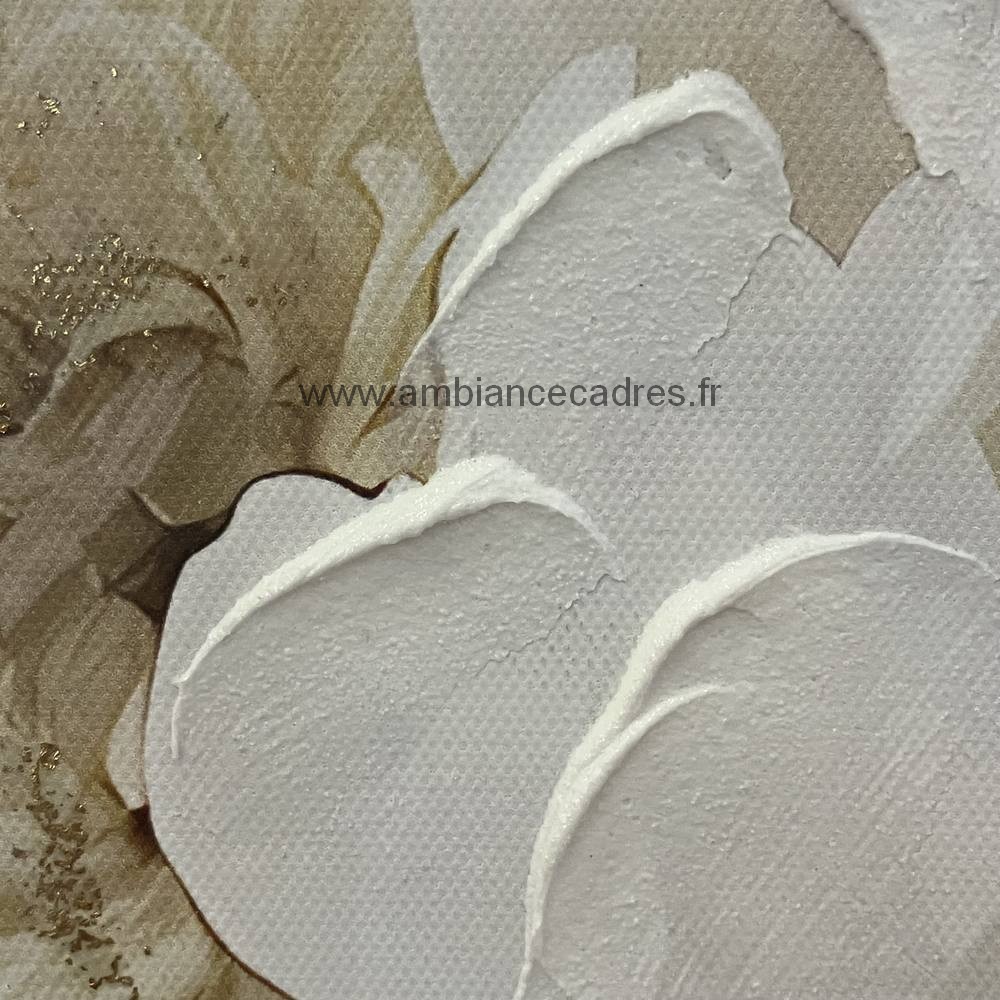 Toile Fleurs Blanches 62×62 cm – Image 5