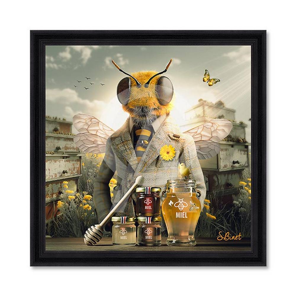 Tableau Abeille Sylvain Binet 93x93cm