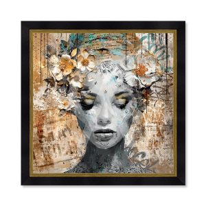 Tableau Canelle Romaric Doré 53x53cm