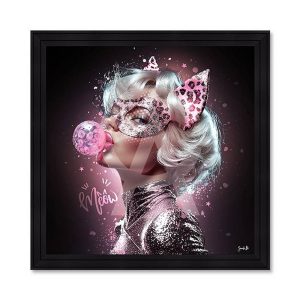 Tableau Sarah B Chrome Cat 91x91cm