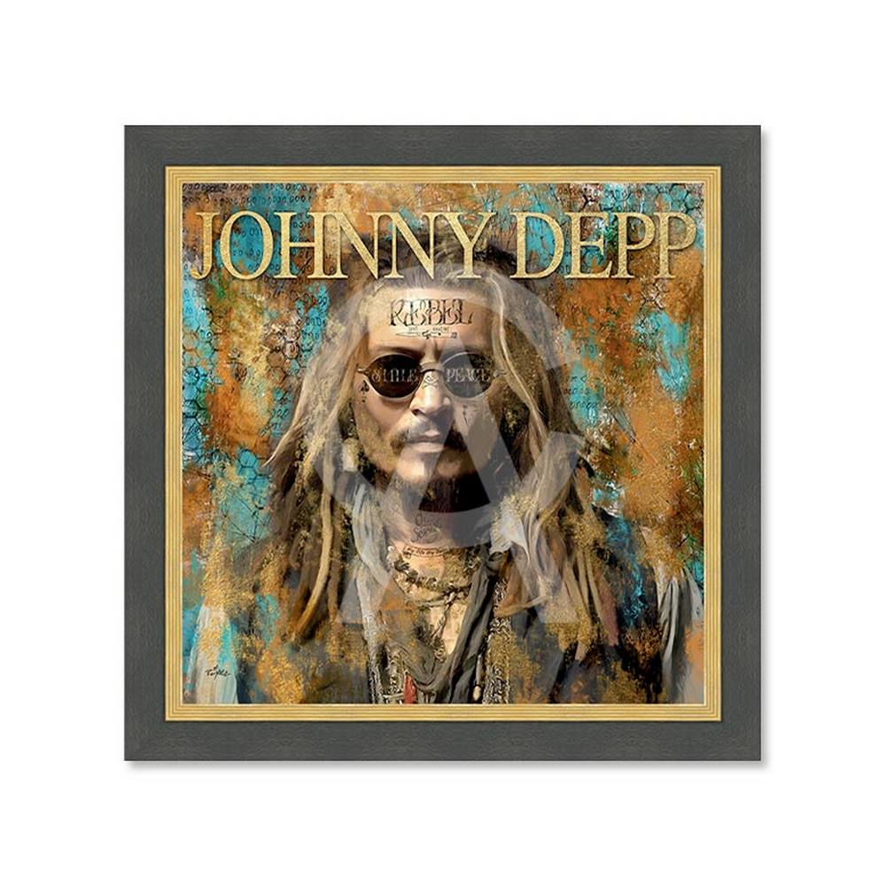 Cadre Johnny Depp Romaric Doré 73x73cm