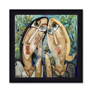 Tableau Martine Gonnin les Filles de l&rsquo;Herbe 93×93 cm