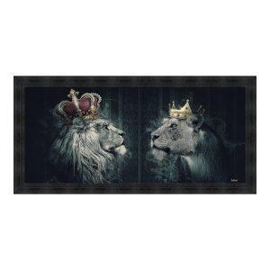 Tableau Lion Lionne Couronnes Sylvain Binet