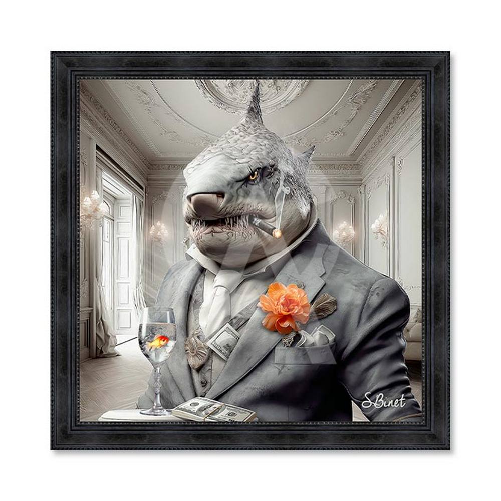 Cadre Requin Luxury Sylvain Binet 73x73cm