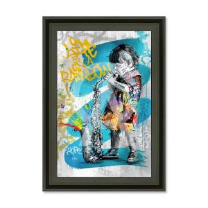 Tableau la Fille au Saxophone Romaric 51x71cm