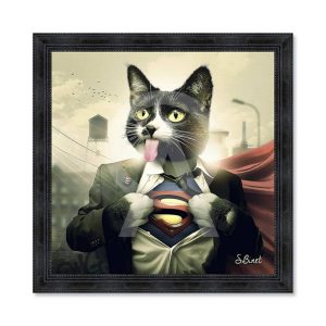 Tableau Supercat Sylvain Binet 53x53cm