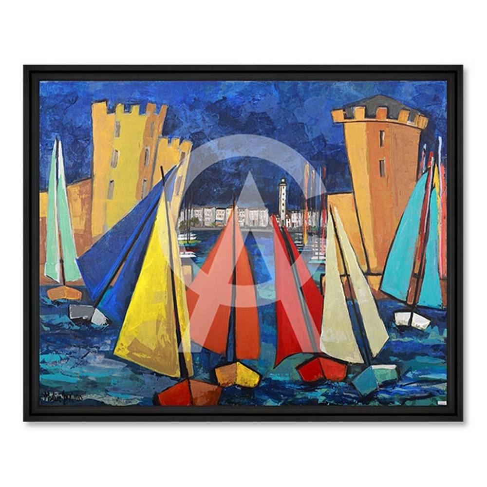 Cadre Martine Gonnin Tours et Voiliers 88x108cm