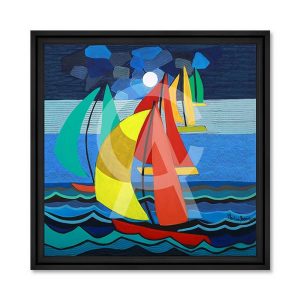 Tableau Gonnin Voiliers en Mer 88x88cm