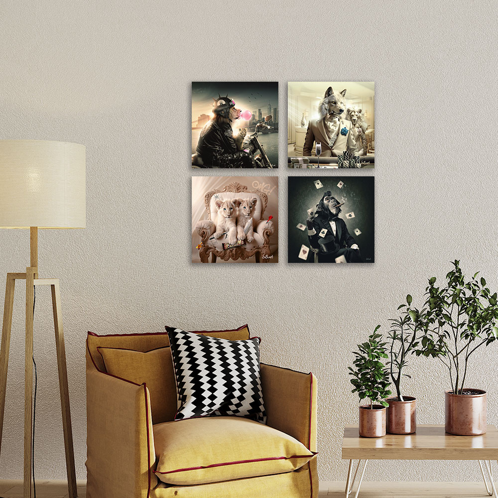 Tableau Alu Dibond Sylvain Binet Singe Caviste 20x20cm – Image 2